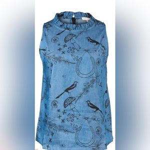 Book of Deer Magpie Top Blouse Tank whimsical